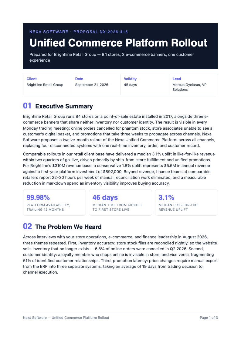 Bold contemporary business proposal